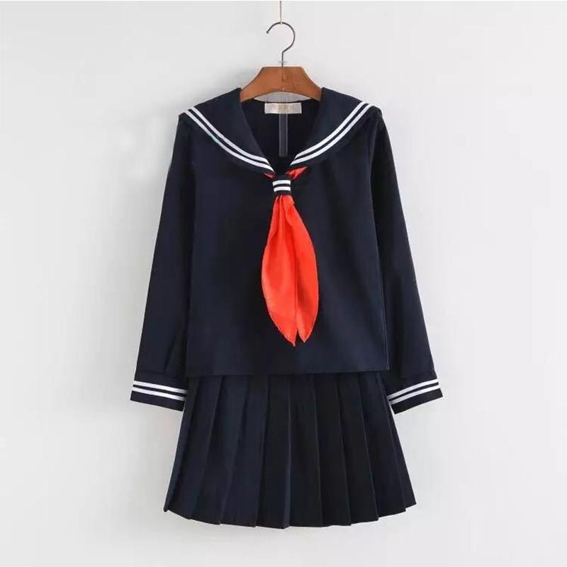 Anime Cosplay Hell Girl Enma Ai Sailor Costumes Sets for Girls School JK Uniform Twinset Costume Women Suit Preppy Sweater Skirt Clothes College