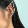 Sweet Cool Dark Wind Rose Elf Stud Earrings Female, Retro Creative Halloween Silhouette Ear Clips