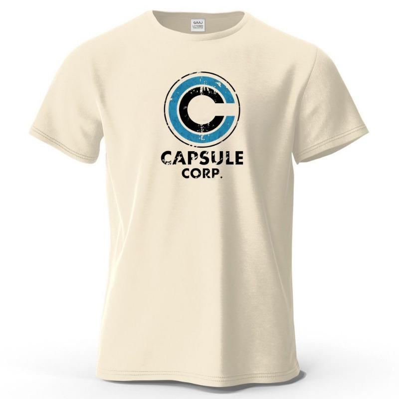 S-4XL Capsule Corp 100% Cotton Funny Printing Japan Anime Men T Shirt Tee Summer Streetwear Tops Fashion Brand Tshirt Clothing