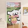 Cartoon Puppy Line Art Door Curtain: Privacy with Light-Permeable, No-Drill Hanging Design
