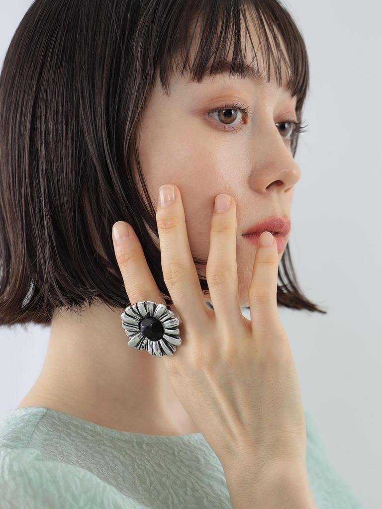 Ray Beams Otro Accesorio Flower Ring, Women's, Black/Free