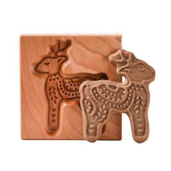 Dřevěná forma na sušenky na perníčky DIY přenosná stylová vykrajovátka na cukroví pro zábavu rodičů a dětí Dřevěný materiál