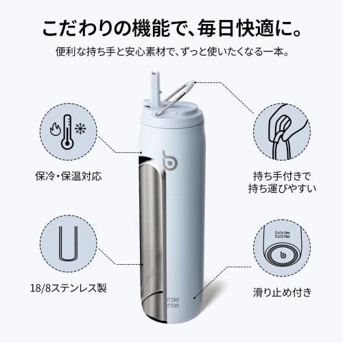 BOTTLE BOTTLE 1 Liter Water Bottle, Large Capacity (1000ml), with Straw, Direct Drinking, Insulated, Vacuum Insulated, Handle, Stylish, Stainless Stee