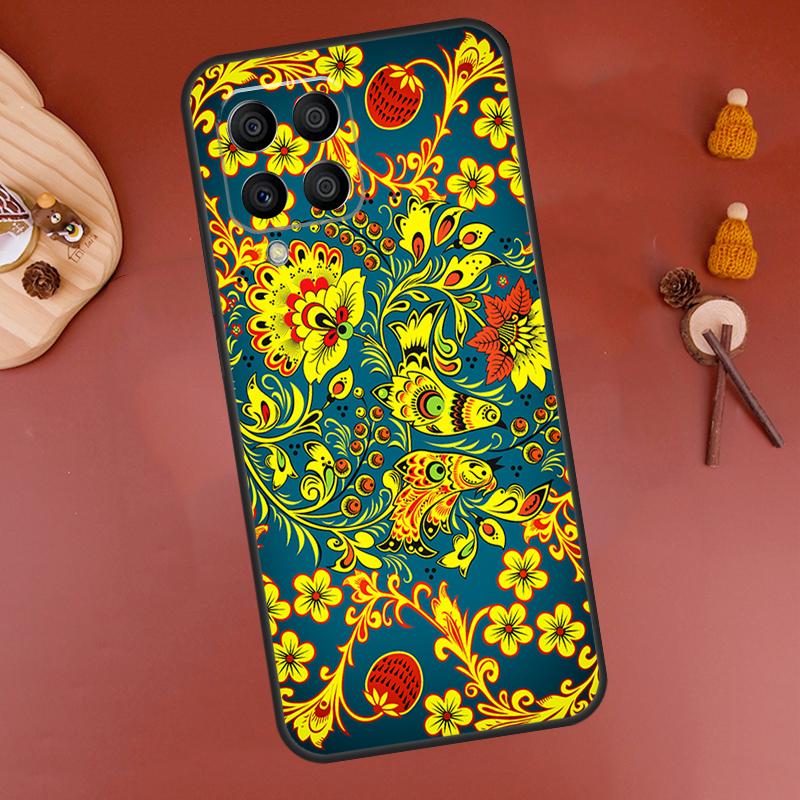 Russian Scarf Floral Case For Samsung Galaxy M15 M35 M55 M11 M14 M34 M54 M31 M13 M53 M51 M12 M32 M52 M16 M36 M56