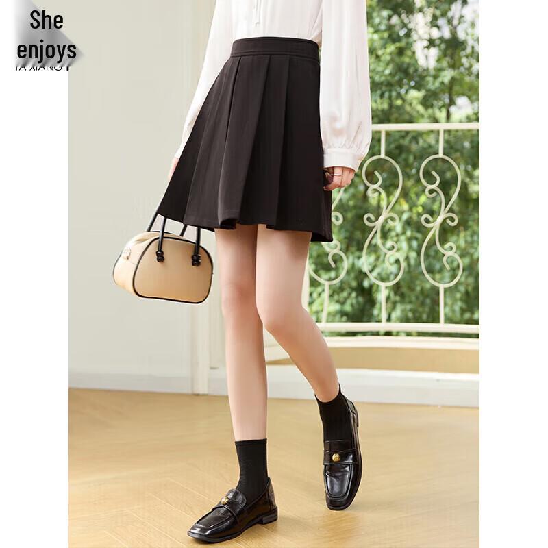 Women s Versatile High-Waist Pleated Mini Skirt M