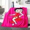 1pc Betty Boop Moon Flannel Blanket,Ultra Soft Warm Plush Throw for Home Bedroom Bed Sofa Cover Camping Picnic gift Y72430