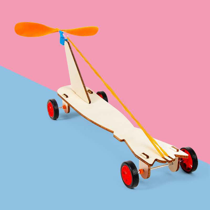 DIY Wind-Powered Rubber Band Car Kit: Fun Physics Teaching Aid & Science Experiment