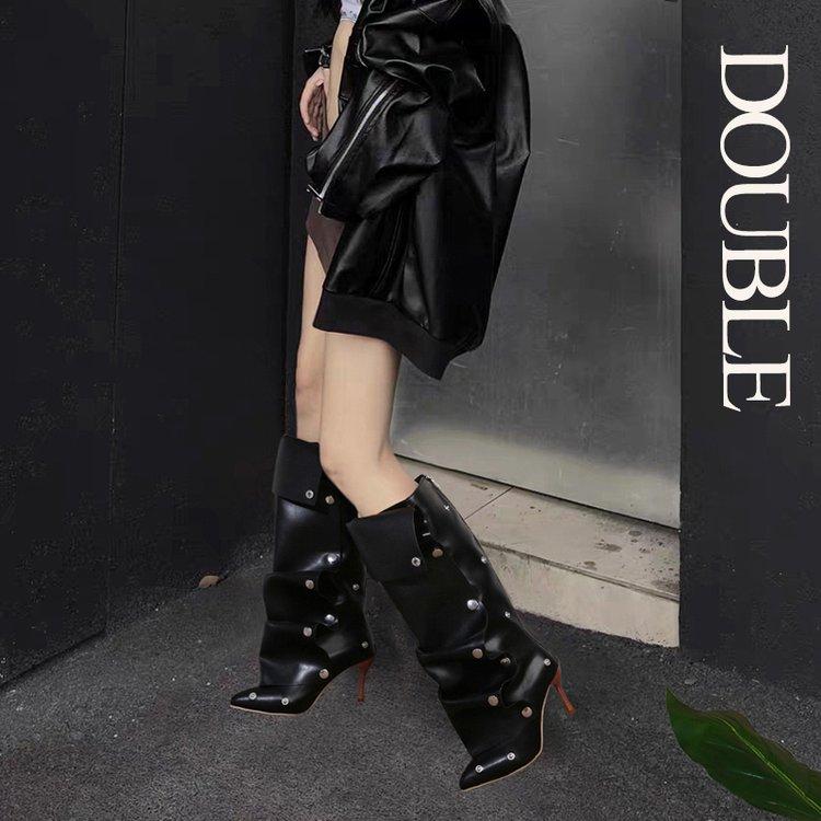Fashion Designer High Heels Women's High Boots Sexy Pointed Toe Heeled Shoes Autumn 2025 Pumps Chelsea Boots New Trend Goth Woman Boots