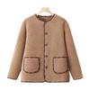 Autumn & Winter Women's Lambswool Leather-Fur Coat with Fleece, Short Style for Mid-to-Older Age