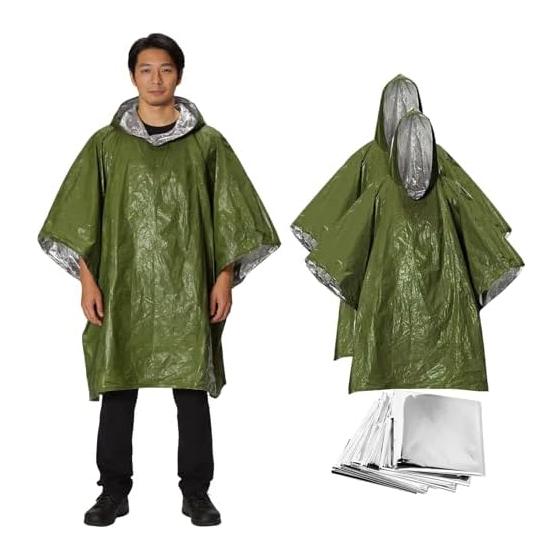 [Alaiyaky] Aluminum Rainwear, Disaster Prevention Raincoat, Disaster Prevention Goods, Thermal Rain Poncho, For Earthquakes, First Aid Raincoat,