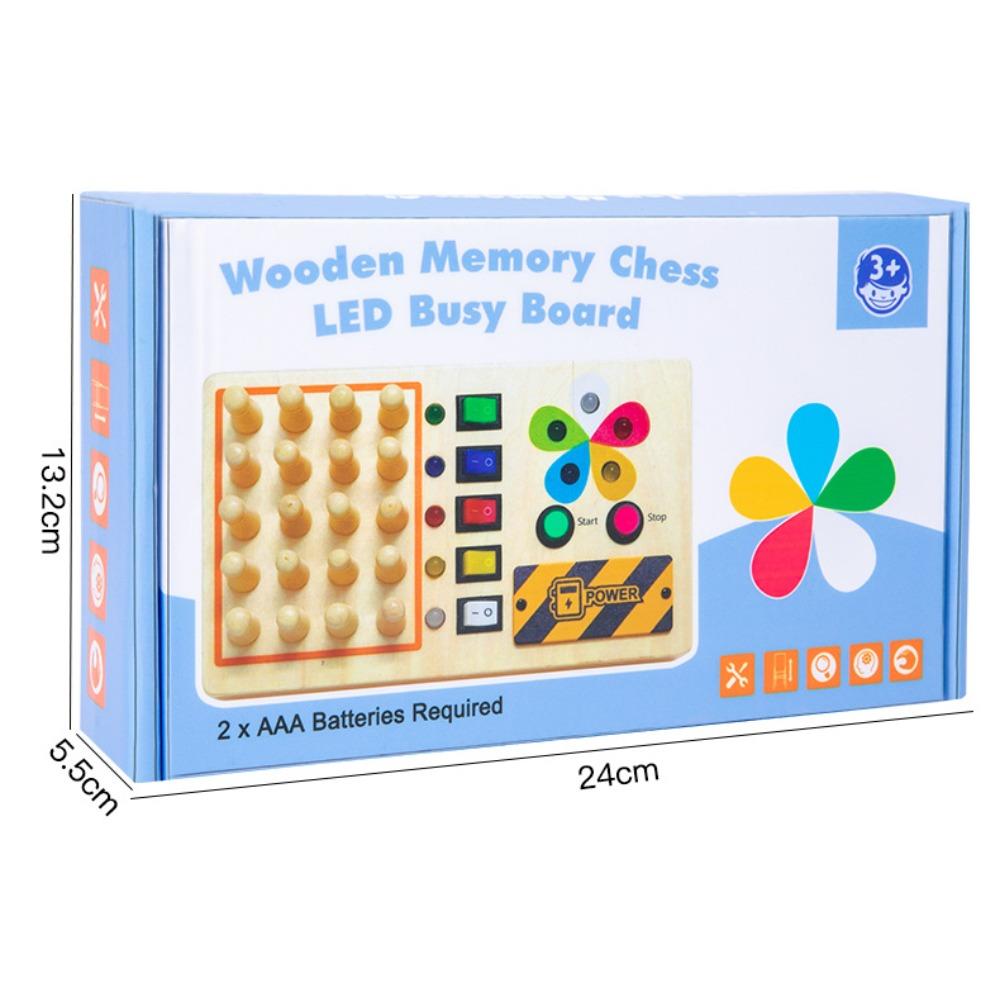 2 In 1 Montessori Busy Board Light Switch Games Toddlers Sensory Manipulation Board Parish Learning Activity Wooden Children Toy