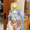 Portable Plastic Straw Water Bottle for School - Cute Design for Boys