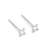  Sterling Silver Lightning Stud Earrings for Women Star of David Moon Heart Earring Elegant Wedding 999 Silver Jewelry