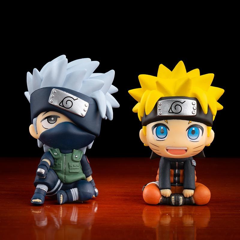 Naruto Shippuden Action Figure Car Ornament Sasuke Itachi Kakashi Chibi Model Dashboard Decor Gift