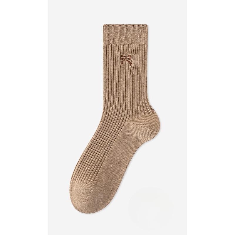 Women's Autumn Antibacterial and Deodorizing Socks, Pure Cotton Mid-calf Socks, Breathable and Sweat-absorbing Versatile Socks
