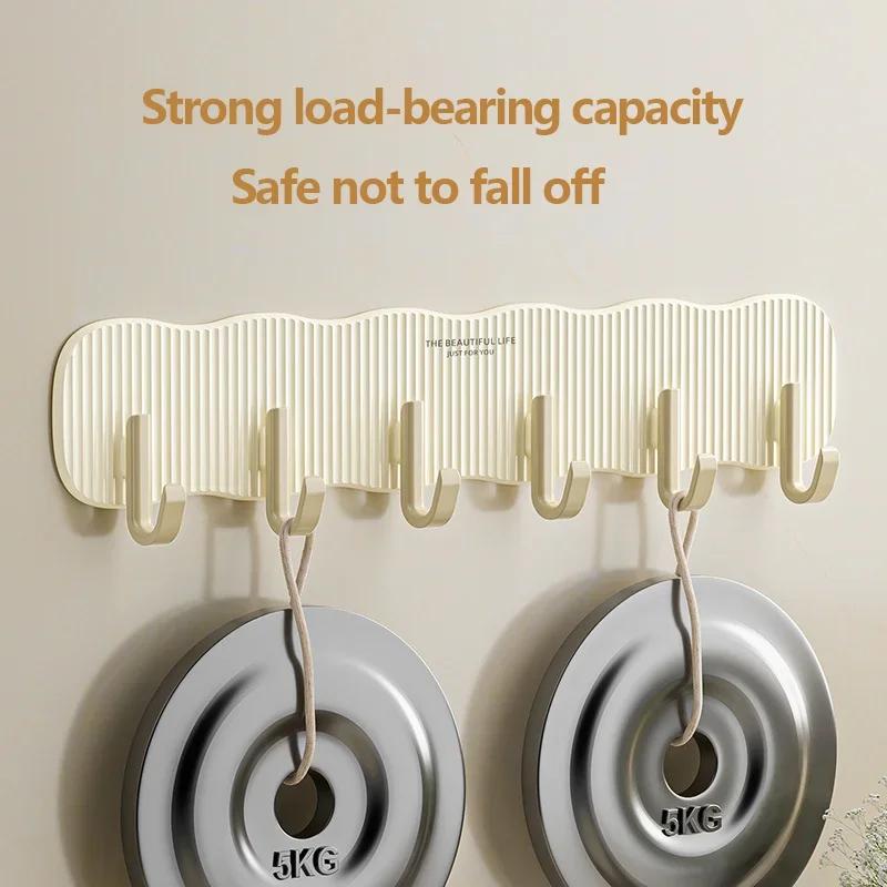 Coat Hook Wall Rack Hanger - Black Coat Rack with 6 Hooks Wall Hooks for Hanging Hat Key Bag Towel Wall Mount Coat Rack