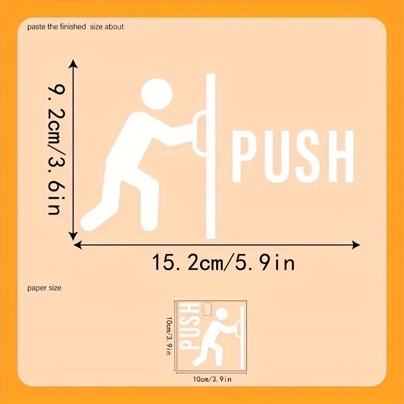 1pc sliding door signs - self-adhesive membrane, transparent glass door PVC restaurant office public space decoration