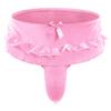 Ropa interior para hombre Sissy Braguita de Tanga con Volantes y Falda Nudo de Lazo Tiro Bajo G-String Bikini Briefs Falda Mini Plisada Skater Gay Ropa interior