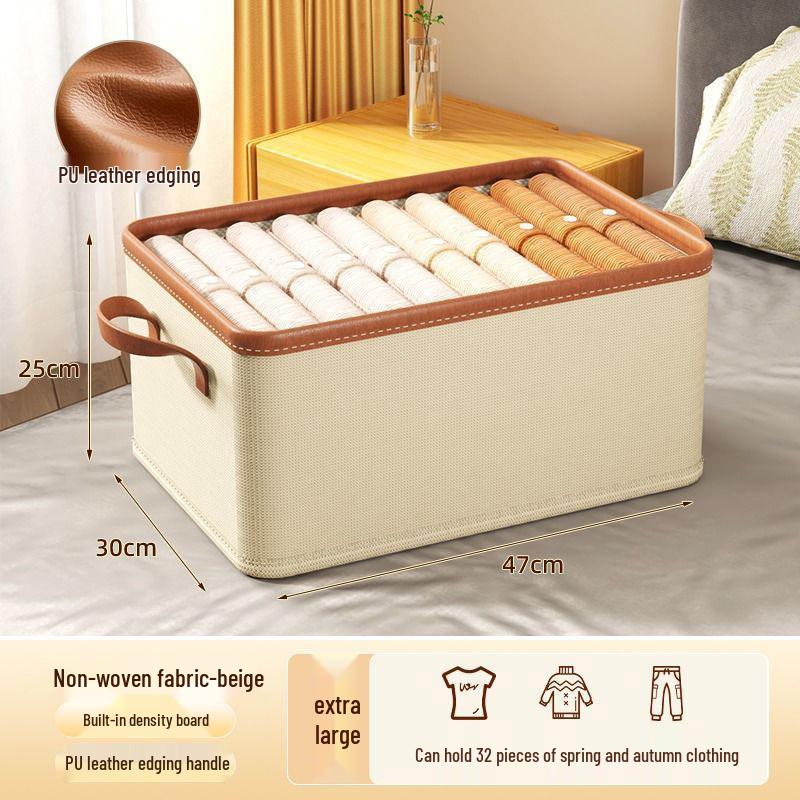 Wardrobe Storage Box: Cotton Linen Foldable Organizer for Clothes and Pants