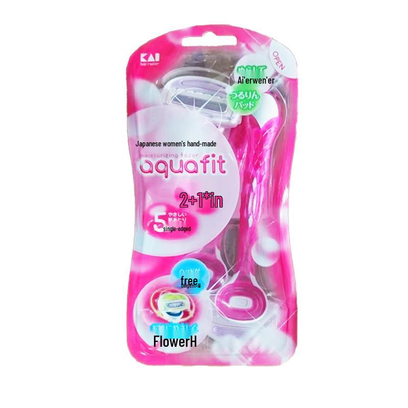 

Женский бритвенный набор Kai из 3 предметов в синем и красном цвете - Многофункциональное удаление волос из Японии