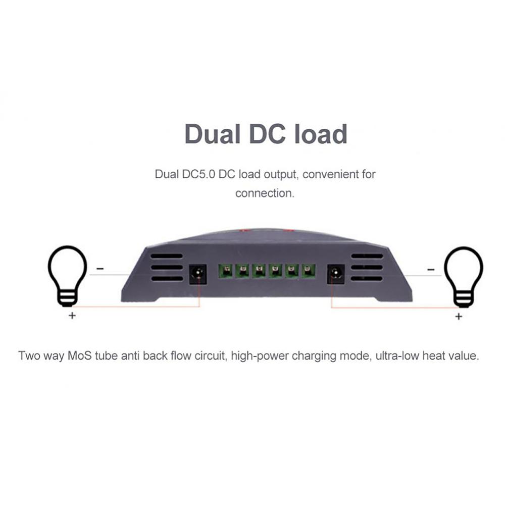 Controler solar 12V/24V cu identificare automată, încărcător solar, afișaj LCD, regulator solar