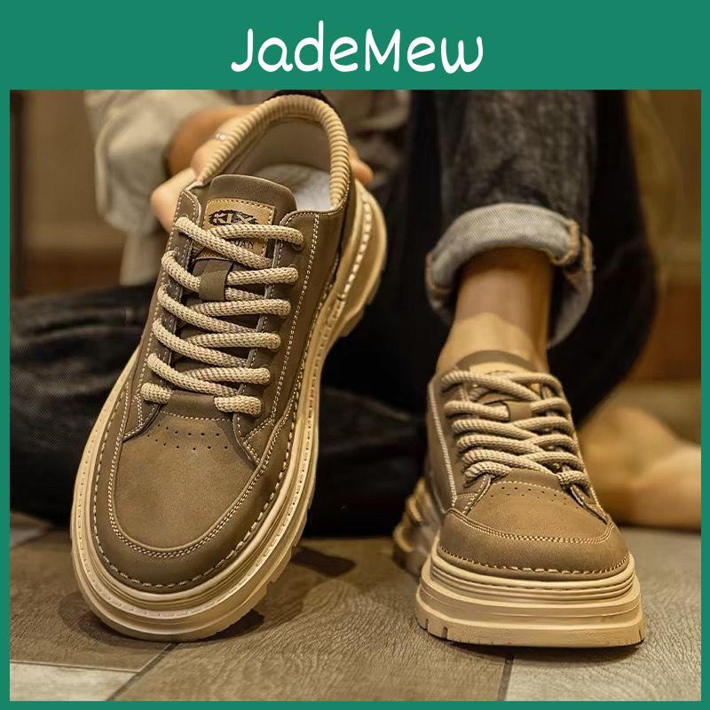 Autumn Hightop Mens Boots Martin And Summer New British Style Retro Mediumtop Heightening Nonslip Leather Tooling Shoes