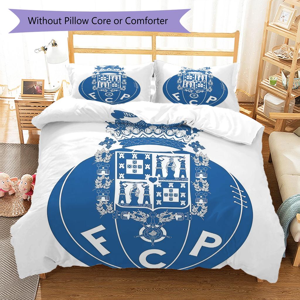 Juego de edredón y fundas de almohada del club de Oporto Decoración del hogar Regalo de cumpleaños (1 * funda nórdica + 2 * fundas de almohada, sin núcleo)