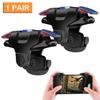 W3J 1 Pair Mobile Game Controller Trigger Cellphone Gaming Joystick S5b 4 Fingers Operation Trigger