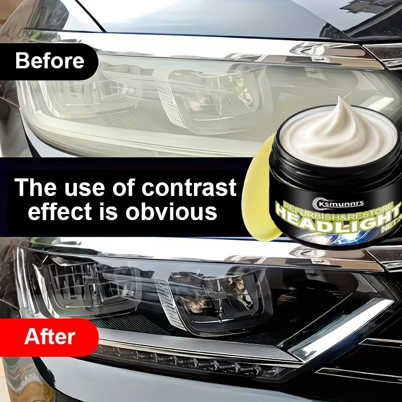 Automotive Headlight Repair Wax – Headlight Refurbishing Polish. Repairs yellowing, oxidation and hazing for brighter illuminati