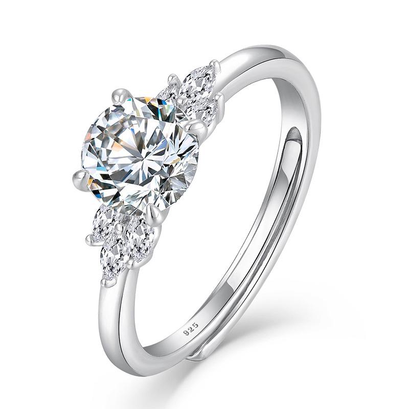 Elegant Women s S925 Sterling Silver Diamond Ring - Fashionable and Unique 925 Silver белый