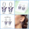 Fashion 925 Sterling Silver Butterfly Bee Rotating Eye Pendant Earrings for Women Dazzling Cubic Zircon Fine Party Jewelry Gifts