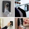 Aluminum Wall Mounted Key Lock Box 4 Digit Code Storage Safe Gray 11.5x9.5x3.9cm