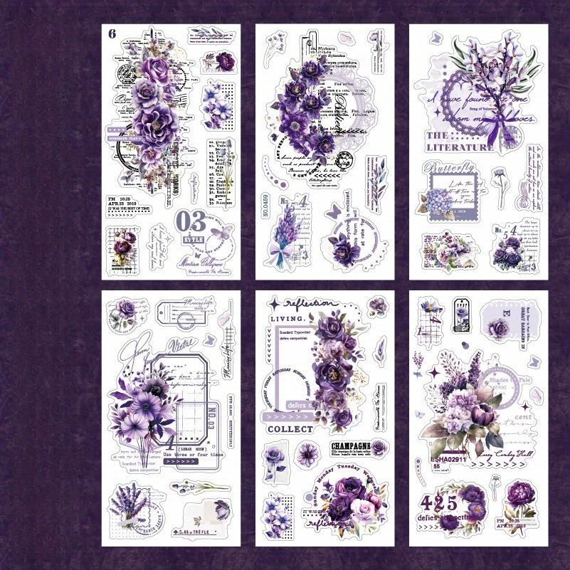 6 listů série květinový deník materiál na poznámkový blok papírové karty květiny a okraj materiál na koláž do poznámkového bloku