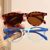 Round Small Frame Rice Nail  New Color blocked Sunglasses Simple Concave Shaped Glasses Frame for Women