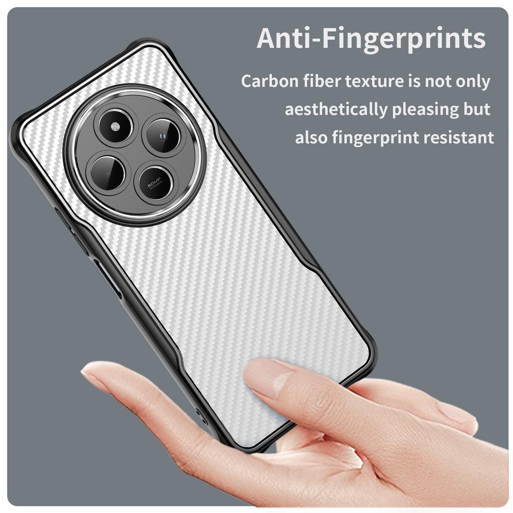 For Xiaomi Poco C75 4G/Redmi 14R 5G/14C 4G Case Carbon Fiber Scratch-Resistant TPU+PC Phone Cover