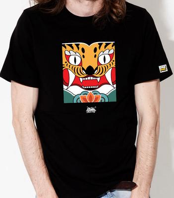 DOLDOL Dmk_T-Shirts_58 Devil Monkey Tiger Korea Graffiti T-Shirt Short Sleeve T-Shirt