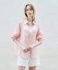 Rie Striped Sheer Shirts Peach