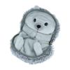 Mini Plush Pouch with Carabiner - Round Hedgehog Gray - S2339501