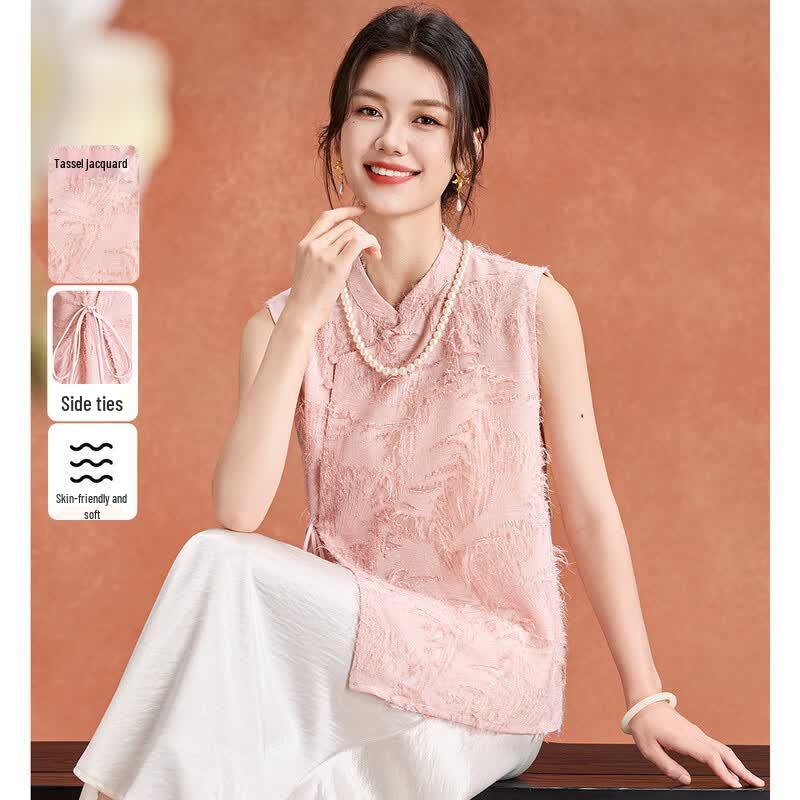 Meilannie New Chinese Style Jacquard Vest Top M
