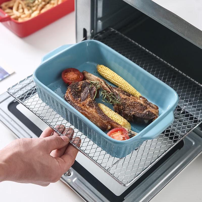 Plat à Four Rectangulaire en Céramique à Double Poignée Zhi Shi