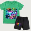 Game Character Cartoon Printed Kids T-shirt and Shorts 2 Piece Set Summer Casual Outfit for Boys and Girls Childrens Clothing