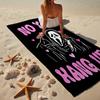 Ghostface Greetings Poster Beach Towel, Super Soft Microfiber, Gift for Her/Him, Birthday, for Pool, Beach, Travel, Home Decor Fan gifts