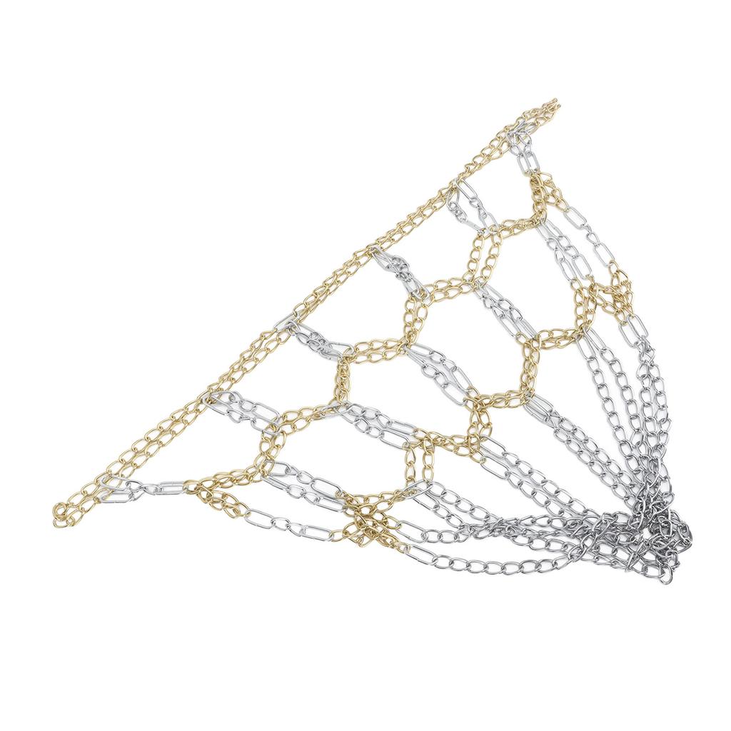 Żelazna Siatka do Koszykówki Odporna na Rdzę Wytrzymała Siatka Łańcuchowa do Koszykówki Zamiennik do Wewnątrz i na Zewnątrz