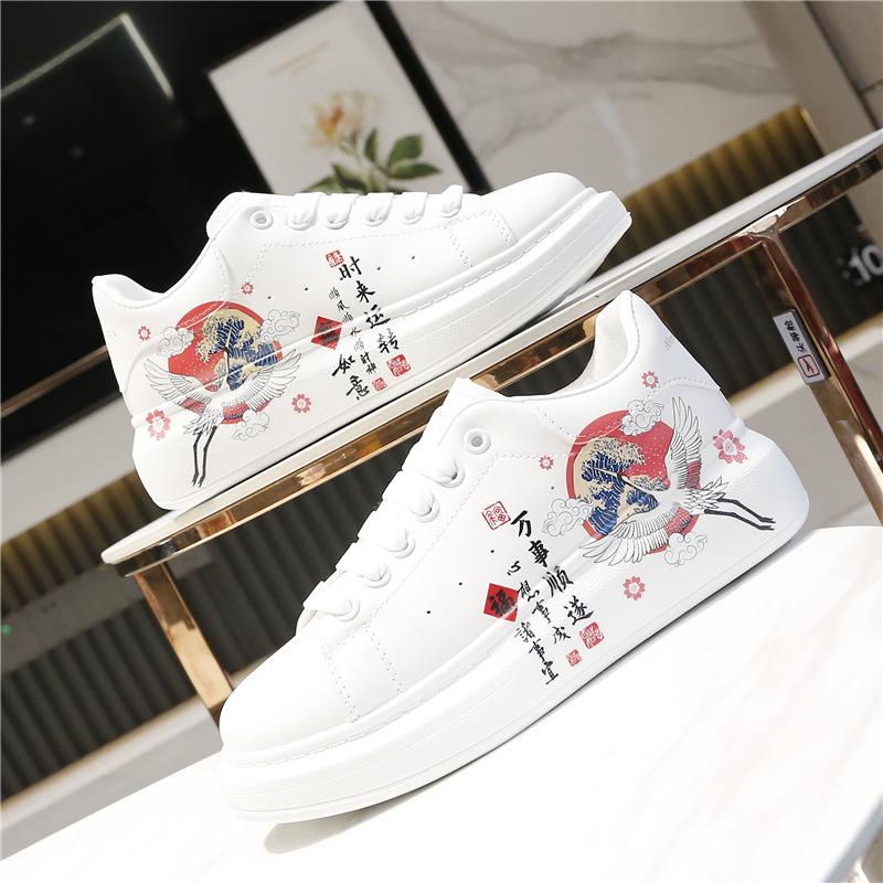 Luxury 2024 New Spring and Autumn Chinese Style Couple Versatile Casual Shoes with Elevated Comfort and Sports Board Shoes