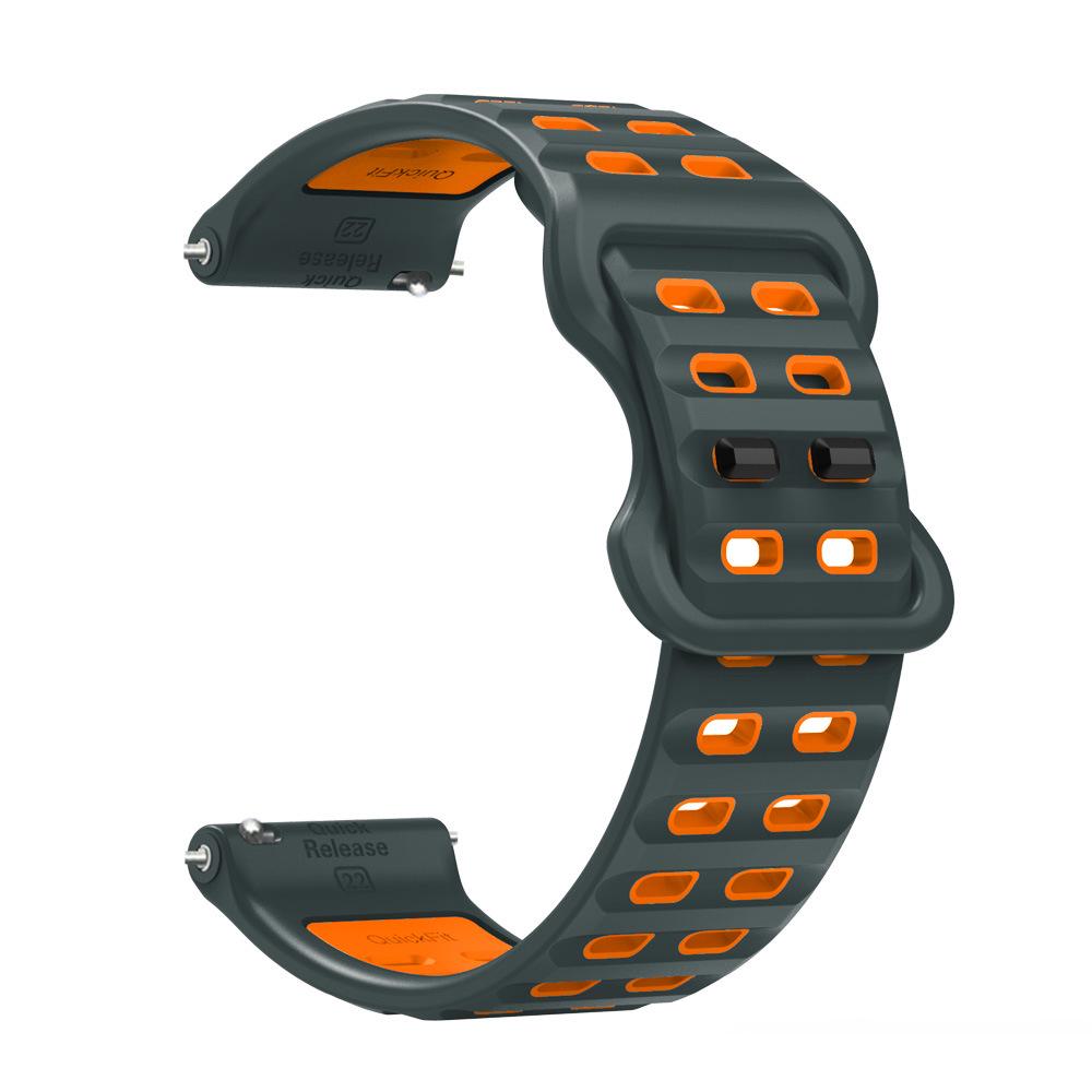 22mm Two-Color Silicone Watch Band for Huawei, Samsung, Garmin, Huami, Coros, Suunto, Xiaomi