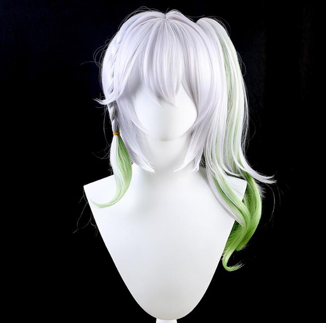 

Парик для косплея Nahida, 55 см, Genshin Impact, Nahida Sumeru, смешанные цвета, градиенты, на клипсе, хвостик, парики для Хэллоуина 55cm серебряный