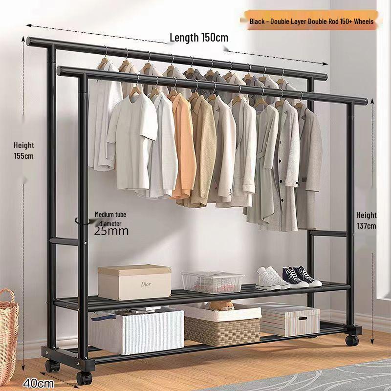 Multi-Functional Clothes Rack: Standing Drying & Coat Hanger for Bedroom, Dorm, or Balcony.