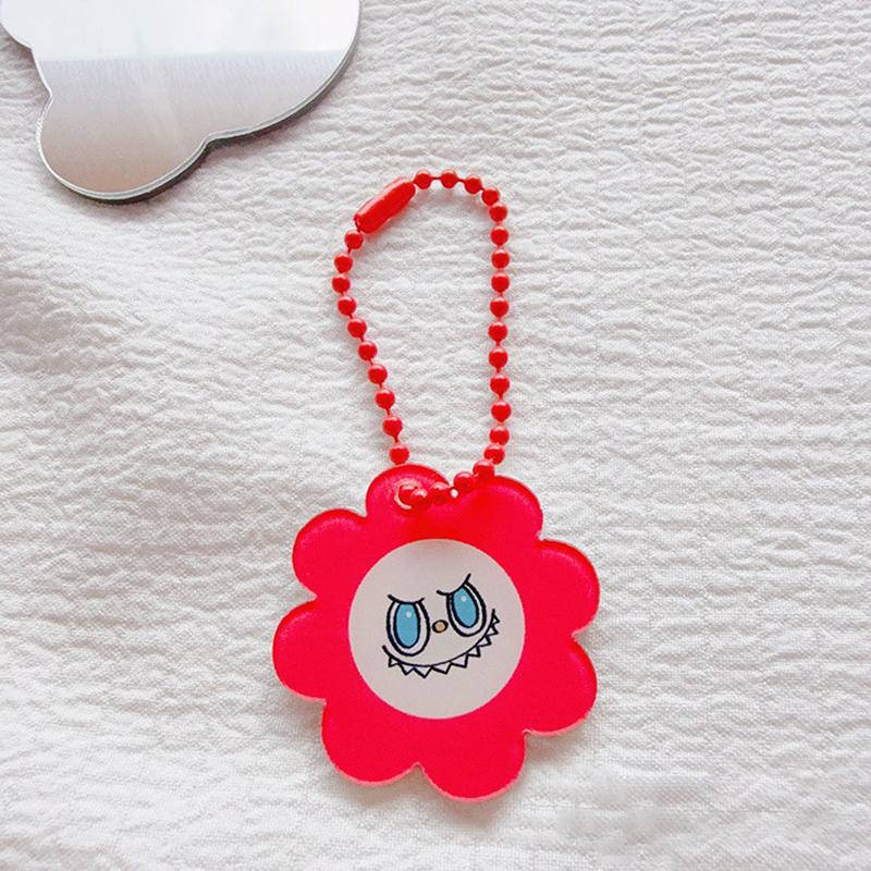 

1 шт. Милый креативный брелок с мультяшным узором, портативная декоративная подвеска, зеркальный брелок красный