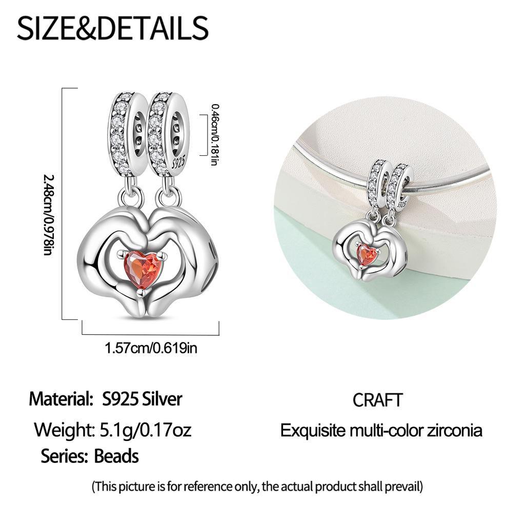 Copper Sweetheart Rose Red Air Balloon Beaded Love Charms Fit Original Bracelet Jewelry Making Women Gift