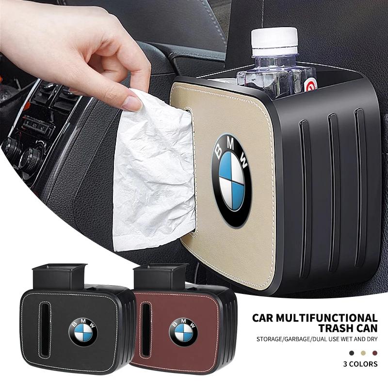 Car Seat Back Trash Bin Storage Box Drink Holder Organizer For Bmw Performance M E46 E90 F20 E39 E91 E87 E60 E93 F10 X3 E83 E61